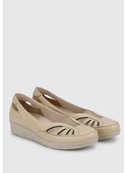 eclipse Beige Leather Women's Shoes  - Image 2