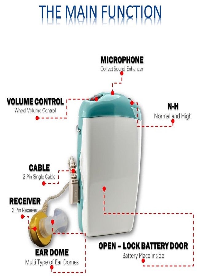 أف سي أس جهاز السمع الشخصي FCS F-18 موديل الجيب، مكبر صوت للأذنين مع مجموعة سلك ثنائي الدبابيس باللون البيج مناسب للبالغين وكبار السن الذين يعانون من ضعف سمع خفيف إلى متوسط (ضمان البائع لمدة 3 أشهر). - Image 2