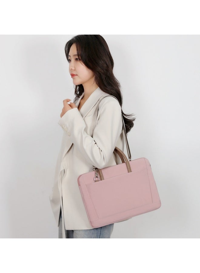 Women's Solid Color 15-Inch Laptop Bag with Suitcase Trolley Strap, Ladies Nylon Business Bag Office Bag President Bag Briefcase, Large-capacity Computer Bag Notebook Bag for Girls/Students - Image 2