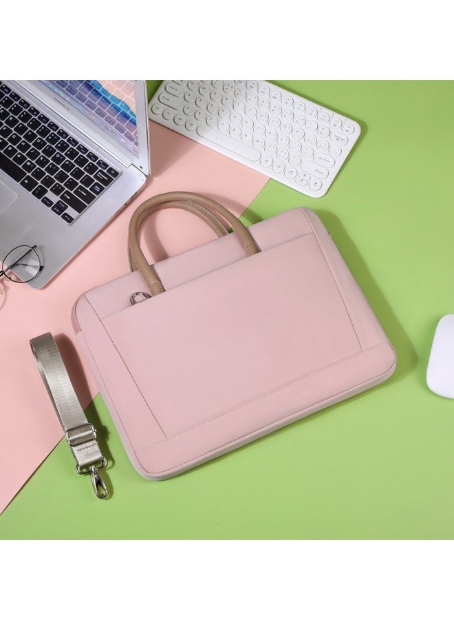 Women's Solid Color 15-Inch Laptop Bag with Suitcase Trolley Strap, Ladies Nylon Business Bag Office Bag President Bag Briefcase, Large-capacity Computer Bag Notebook Bag for Girls/Students - Image 5