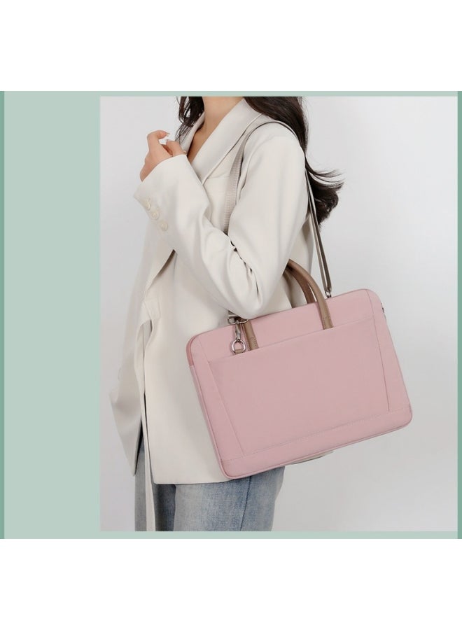 Women's Solid Color 15-Inch Laptop Bag with Suitcase Trolley Strap, Ladies Nylon Business Bag Office Bag President Bag Briefcase, Large-capacity Computer Bag Notebook Bag for Girls/Students - Image 3