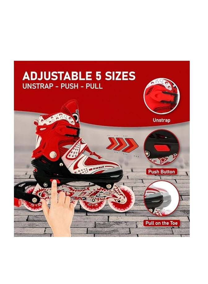ENDLESS  V733 Inline Adjustable Skating Shoes Large Size 39 EUR (UK 5.5) - 43 EUR (UK 9) for 12 Years and Above | Aluminium Chassis and 70 mm PVC Wheels | Front Wheel with Flash - Image 2