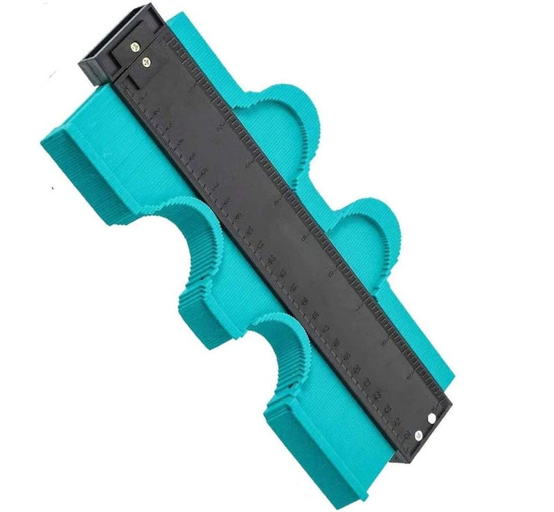 APURK APURK 10 Inch Contour Gauge With Lock Gauge Profile Tool Super Master Outline Measuring Plastic Ruler For CornersWoodworking TemplatesTilesLaminate Pack of 1Multicolor  - Image 1