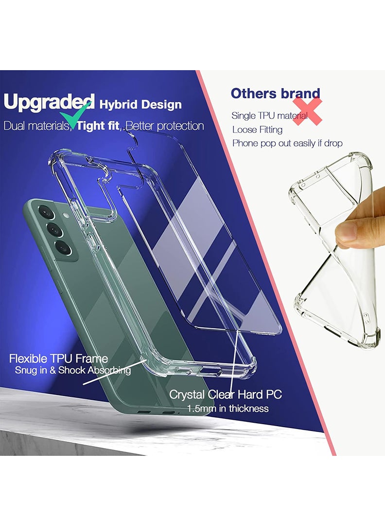 Case Up Samsung Galaxy S22 Plus Clear Case, Shock-Absorption Hard PC Back Cell Phone Cover with Reinforced Corners, Soft Edges TPU Crystal Clear Protective Bumper Case - Image 2