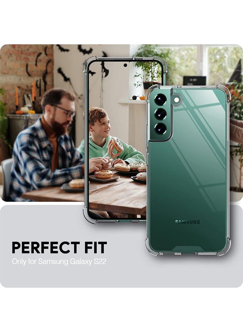Case Up Samsung Galaxy S22 Plus Clear Case, Shock-Absorption Hard PC Back Cell Phone Cover with Reinforced Corners, Soft Edges TPU Crystal Clear Protective Bumper Case - Image 5