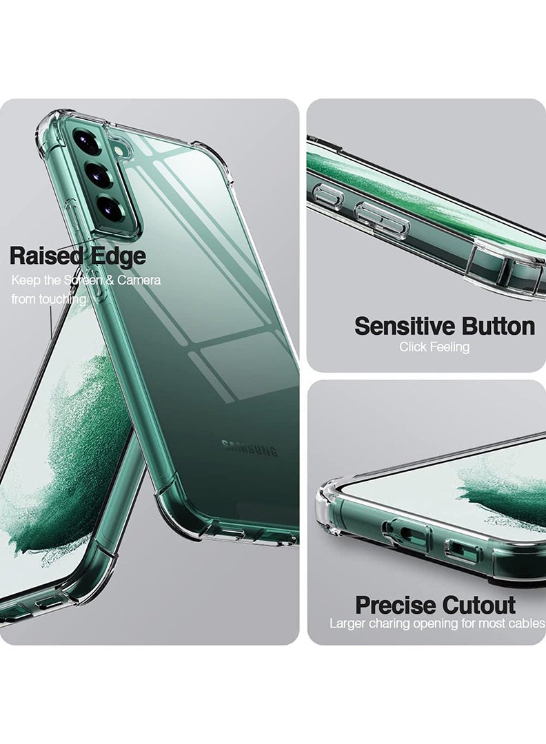 Case Up Samsung Galaxy S22 Plus Clear Case, Shock-Absorption Hard PC Back Cell Phone Cover with Reinforced Corners, Soft Edges TPU Crystal Clear Protective Bumper Case - Image 4