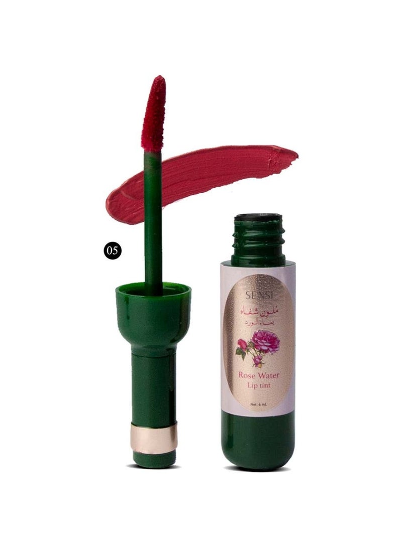 سينسي سنسي ملون شفاه بماء الورد - 6 مل - #5 - أحمر داكن - Image 1