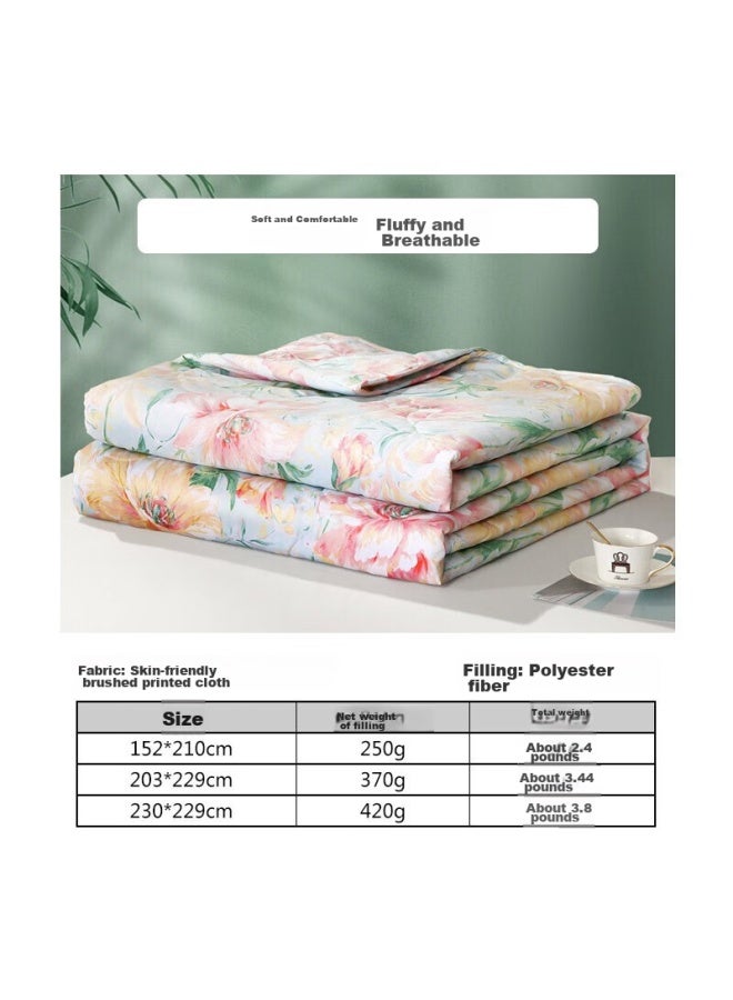 Fuanna Summer Quilt, Washable Air Conditioning Quilt, Seven-hole Double Antibacterial Summer Quilt, No Duvet Cover Needed, Quilt Core 3 Jin, 230x229cm - Image 1