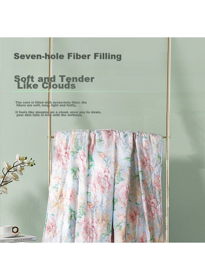 Fuanna Summer Quilt, Washable Air Conditioning Quilt, Seven-hole Double Antibacterial Summer Quilt, No Duvet Cover Needed, Quilt Core 3 Jin, 230x229cm - Image 2