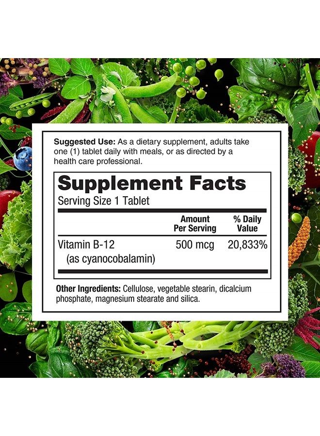 PlantFusion Vegan B12 from, Premium Vegan Vitamin B12 for Women and Men (500mcg), Natural Energy Supplement, 100 Tablets - Image 4