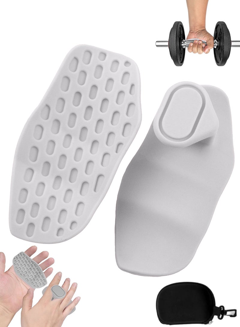 FIT TRIBE Anti Slip Gym Grips for Weight Lifting – Silicone Weight Lifting Pads with Storage Box – Ergonomic Workout Hand Protector for Dumbbells, Deadlifts, Pull-Ups, and Fitness Training – Sweat Free Hand Grip for Men & Women | Grey - Image 1