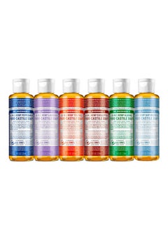 Dr. Bronner's Dr Bronners  PureCastile Liquid Soap 4 oz Variety Pack Peppermint Lavender Tea Tree Eucalyptus Almond  Baby Unscented  18in1 Uses 