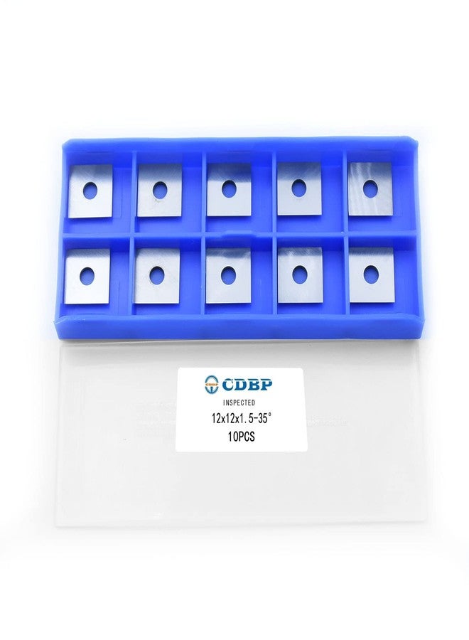 CDBP 12mm Square Straight Carbide Inserts Cutters Knives with 4 Cutting Edge 12×12×1.5mm-35° for Replacement for Woodworking Fits Spiral Helical Planer Cutter Head, 10pcs - Image 1