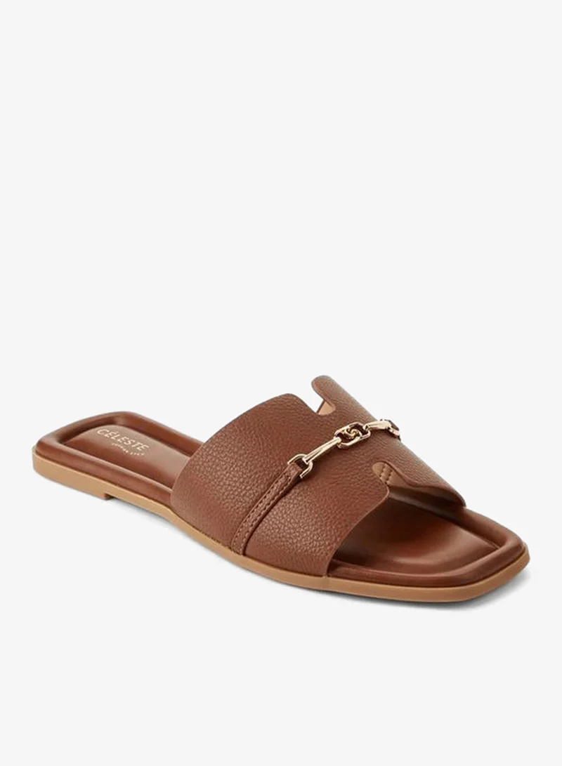 Celeste Women Metal Accent Slip-On Sandals