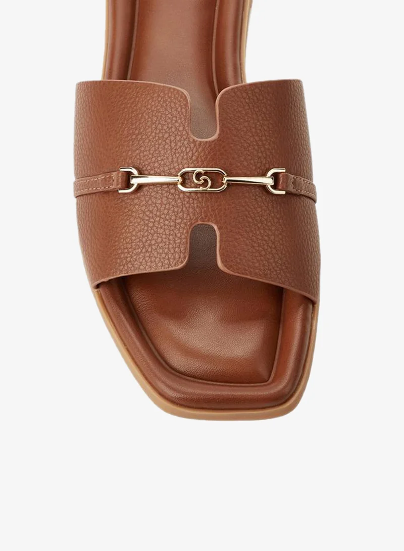 Celeste Women Metal Accent Slip-On Sandals