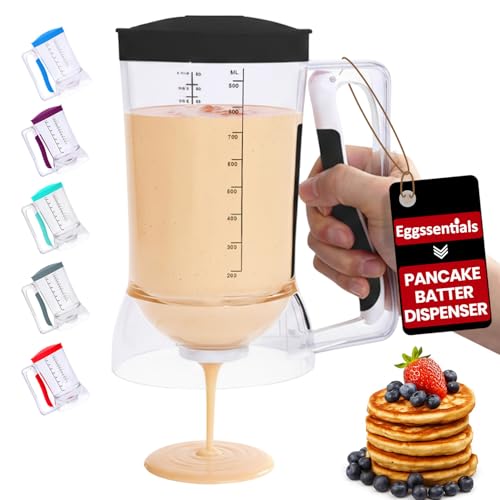 Eggssentials – Pancake Batter Dispenser, Batter dispenser with Squeeze Handle Mess-Free, Cupcakes, Waffles & More – Durable, Easy-Pour Pancake Dispenser Bottle for Smooth Baking - Image 1