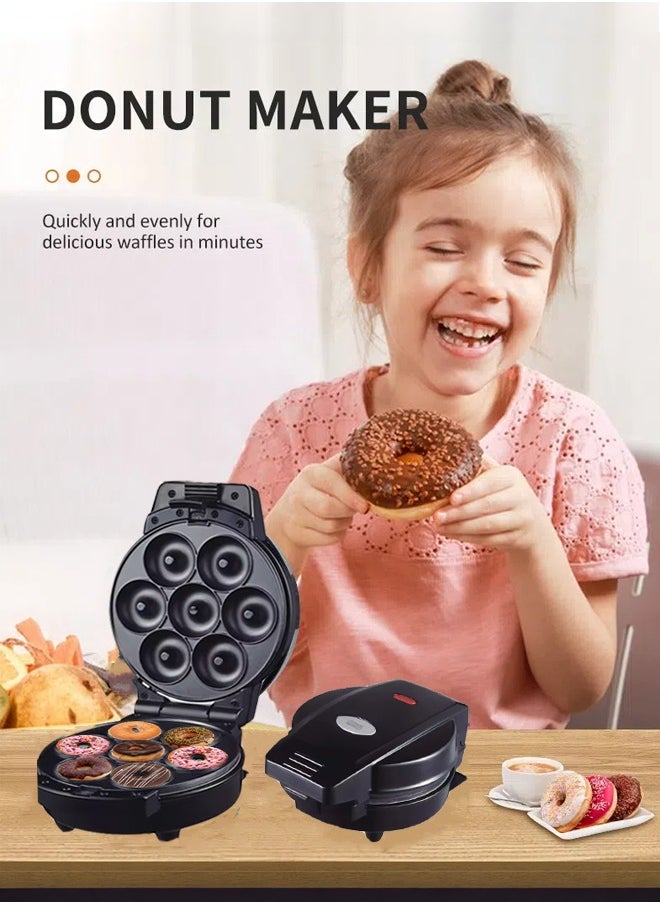 DSP - 2 in 1 Donut Maker,Electric Doughnut Machine,Snack Maker with Removable Plates for Biscuit,Cartoon Cake, Indicator Lights,Non-Stick Coating and Auto Temperature Control,600W KC1103,Black - Image 1