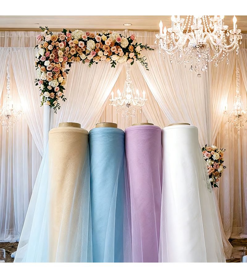 Champagne Golden Decorative Fabric Roll 790.55 Inch For Wedding Arch Curtain Table Decor - Image 4