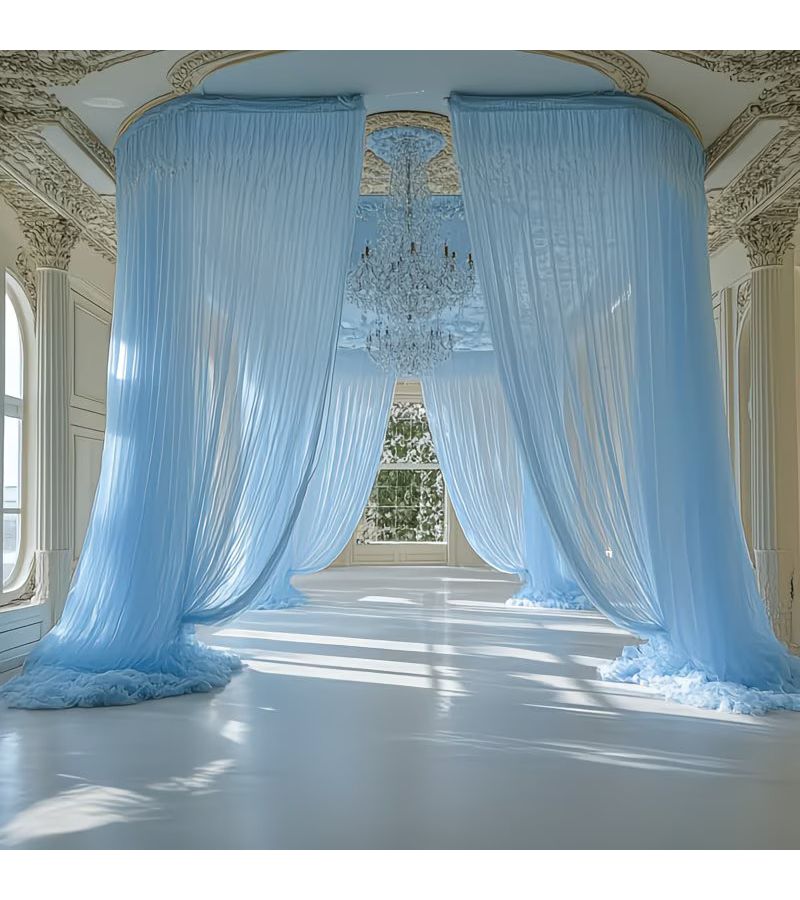 Champagne Golden Decorative Fabric Roll 790.55 Inch For Wedding Arch Curtain Table Decor - Image 5