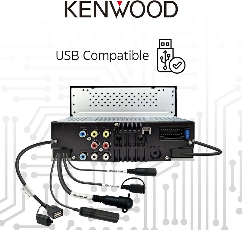 KENWOOD كينوود DMX5710S 6.8" جهاز استقبال وسائط متعددة رقمي بشاشة تعمل باللمس | بالإضافة إلى كاميرا كينوود CMOS-230LP الاحتياطية العالمية - Image 5