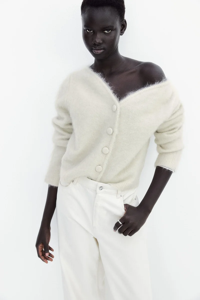 Mohair-blend cardigan