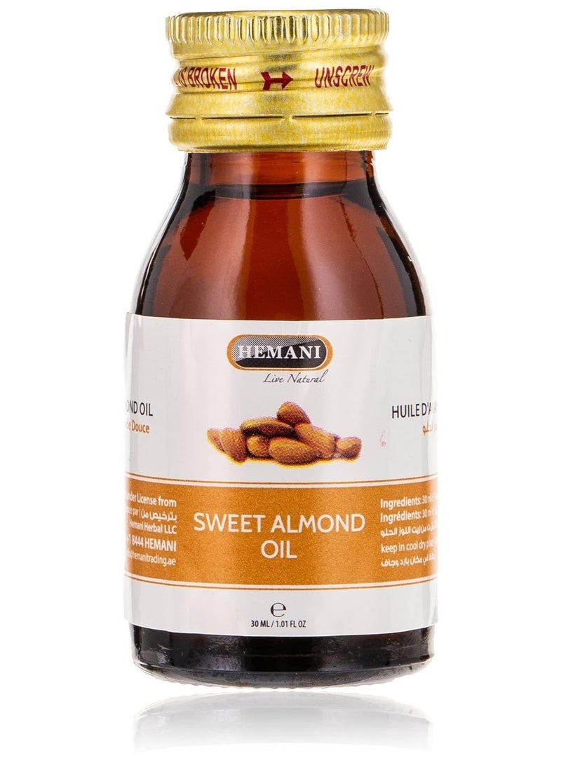 HEMANI Sweet Almond Oil 30ml Natural Hair & Skin Care Oil Moisturizing Lightweight Multipurpose Oil Bottle - Image 2