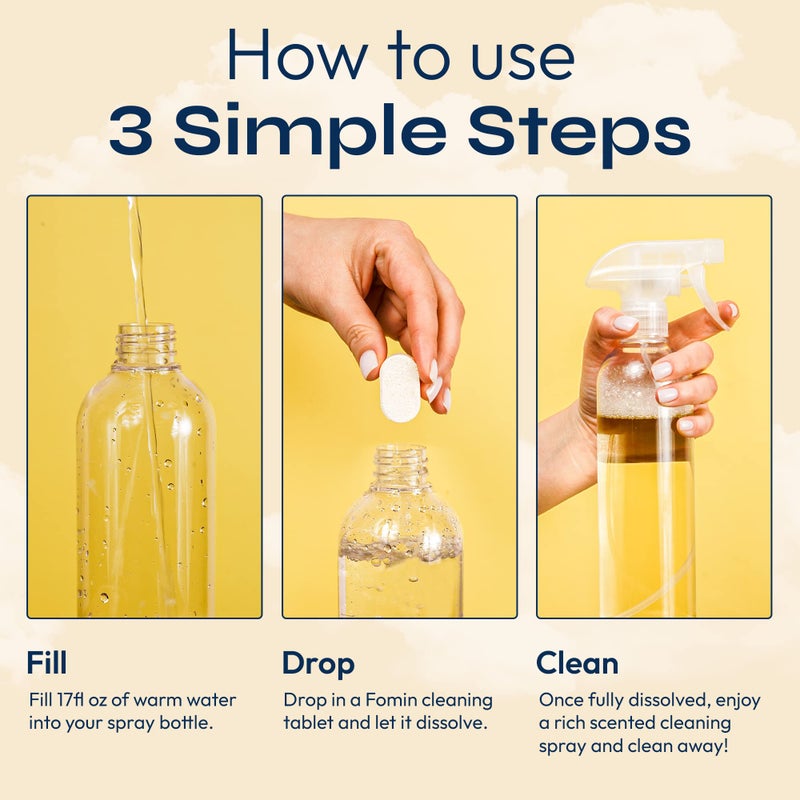 FOMIN Multi Surface Cleaner Refill Tablets (6 Pack) - Lemon Zest - All Purpose Cleaner Refill Tablets, All-In-One Tablet Cleaner For Household & Kitchen Cleaning - Makes 102 fl oz (6 x 17 Fl oz) - Image 4