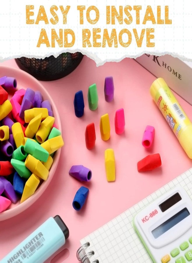 BLIXAR Pencil Top Erasers Colored Cap Pencil Eraser Toppers Pencil Studying Supplies for Kid Students Teacher School Classroom (Pack of 20-Multicolor) - Image 4