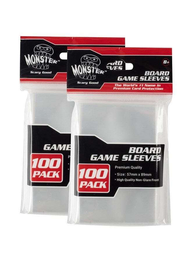 Monster Protectors Monster Protectors Clear Board Game Card Sleeves (200 Pack) - Standard American Size (57 x 89mm) Protectors, 100 Micron Thickness Sleeves for Premium Protection  - Image 1