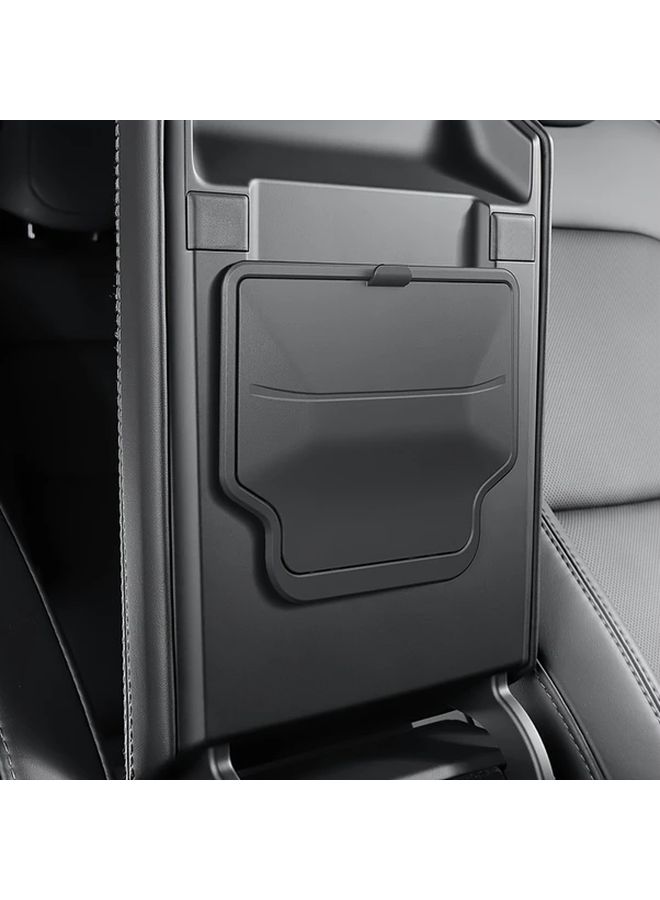 Black Center Console Hidden Storage Box Armrest Organizer For Model Y And Model 3 - Image 1