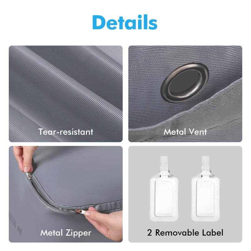 vercclik Comforter Storage Bag-Ultra Space Saving Large Self Compression Organizer for Comforters and Blanket,3-Layer Zipper Self-Compressing Organizer for Storage Bedding. (Gray, 2 Pack) - Image 5