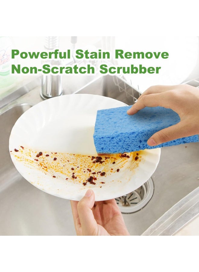 6 قطع إسفنج السليلوز، إسفنج فرك قوي التحمل، إسفنج مطبخ غير خشن للأطباق، إسفنجة فرك ملونة مضغوطة للاستخدام المنزلي، أواني الطبخ، الحمام - Image 4