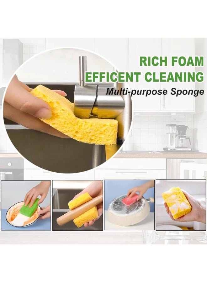 6 قطع إسفنج السليلوز، إسفنج فرك قوي التحمل، إسفنج مطبخ غير خشن للأطباق، إسفنجة فرك ملونة مضغوطة للاستخدام المنزلي، أواني الطبخ، الحمام - Image 5