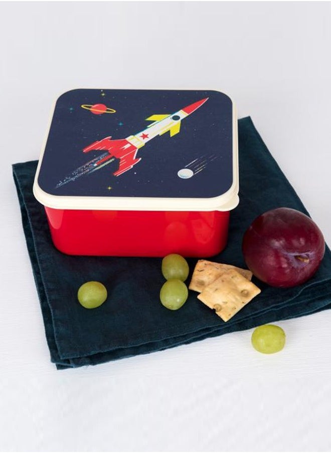 Rex London Space Age Lunch Box – Rocket-Themed Kids School Lunch Box – Lightweight, Durable, and Easy to Pack with Bold Space Design - Image 1