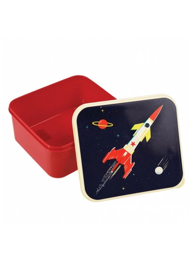 Rex London Space Age Lunch Box – Rocket-Themed Kids School Lunch Box – Lightweight, Durable, and Easy to Pack with Bold Space Design