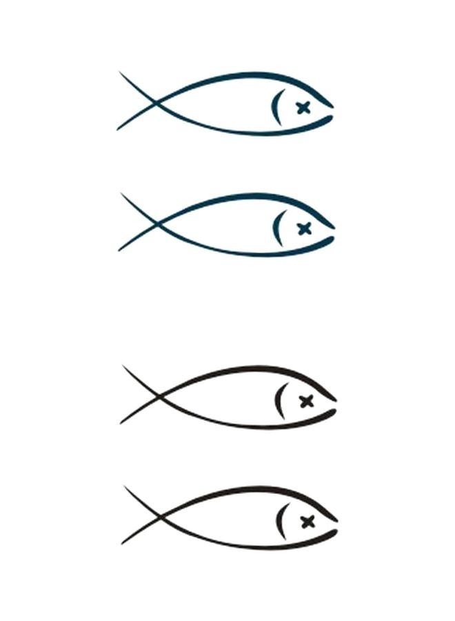 ملصق تاتو مؤقت مقاوم للماء الأسود / الأزرق