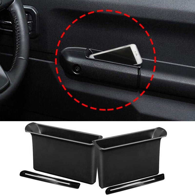 YOCTM for Suzuki Jimny JB64 JB74W 2019 2020 2021 2022 2023 Accessories Front Row Door Side Storage Box Handle Pocket Armrest Phone Container Black - Image 1