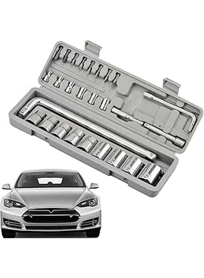 AETHER 27 Piece Socket Tool Set Ergonomic Heavy Duty Mechanical Car Kit Auto Truck Garage Repair Maintenance - Image 1