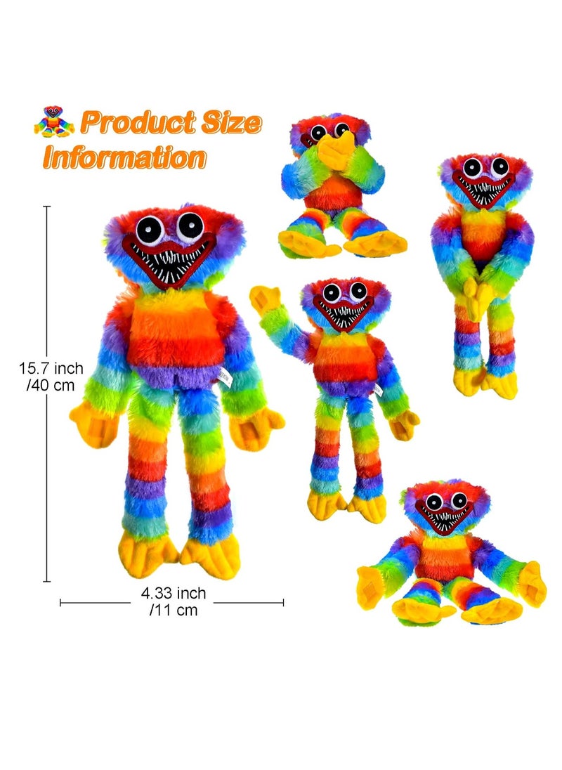 MAGIC VAULT - Huggy Wuggy Plush Huggy Wuggy Toy 40cm Rainbow Plushie Toy Smile Stuffed Dolls Gifts Birthday Present for Boys Girls Kids Adult Fans - Image 1