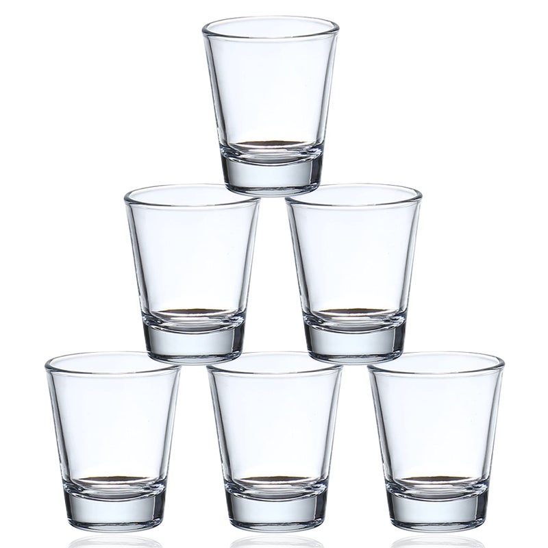 NUYKOUY NUYKOUY Shot Glass Set 100 Clean 100 Wipe Glass Shot Glasses 15 oz Set of 6 Clear Shot Glasses
