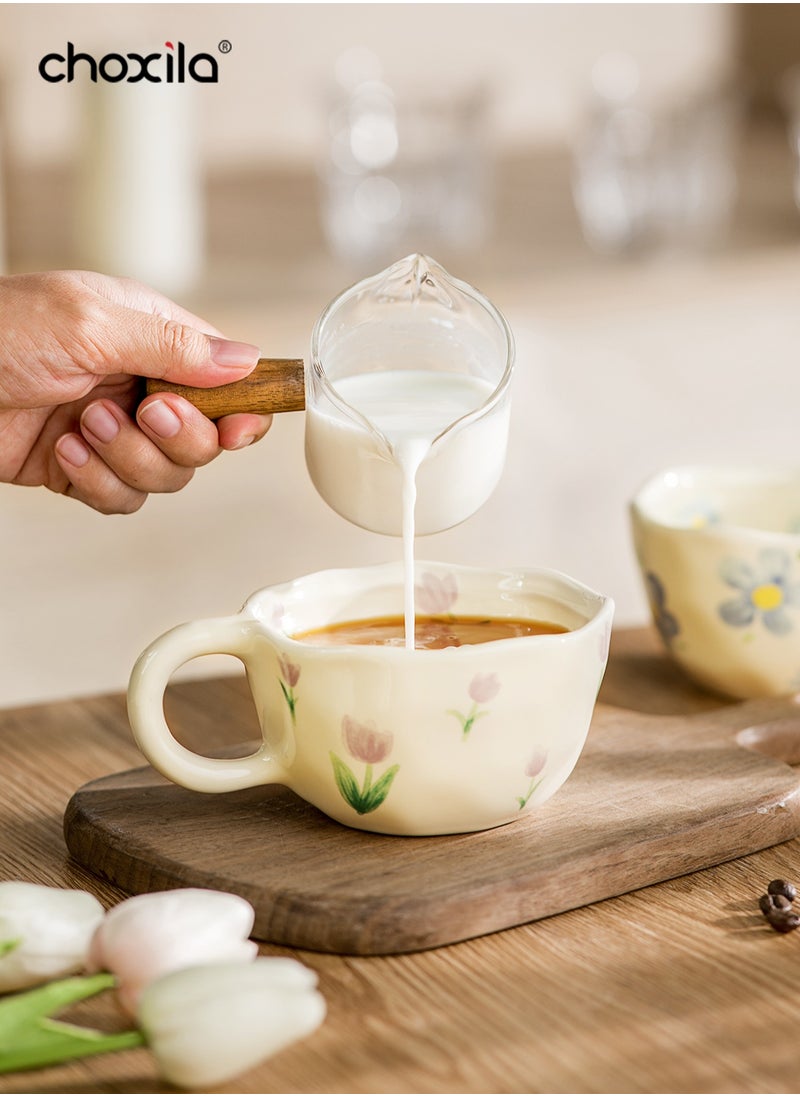 choxila 1pc Ceramic Coffee Mug Flower Style  Mugs Home Office Breakfast Mug Milk Cup  - Image 5