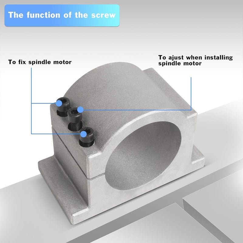 RATTMMOTOR 65mm Spindle Motor Clamp Mount Bracket Diameter 65mm CNC Motor Spindle with 3PCS Screws for 0.8kw 800W or 1.5kw CNC Router Engraving Milling Spindle - Image 3