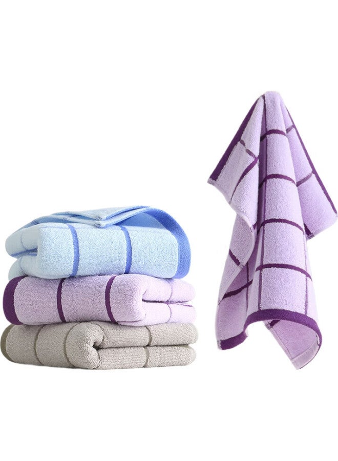 Ya, Square Towel, Pure Cotton Sullen Plaid Small Towel, All-Cotton Face Towel, Hand Towel, 3-Pack, 34*34Cm - Image 2