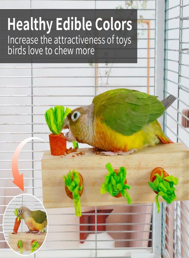 YOOSO Wing Bird Toys, Bird Chew Toy Cork Wooden Block Parrot Foraging Toys Birdcage Accessories for Conures Parakeets Cockatiels Lovebirds African Grey Macaws (Carrot Cork) - Image 5