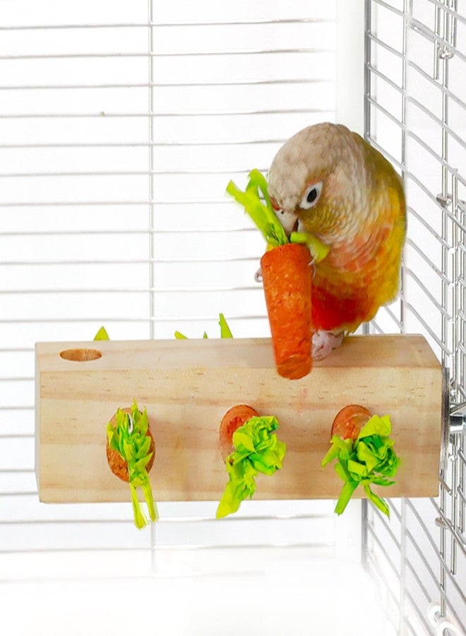 YOOSO Wing Bird Toys, Bird Chew Toy Cork Wooden Block Parrot Foraging Toys Birdcage Accessories for Conures Parakeets Cockatiels Lovebirds African Grey Macaws (Carrot Cork) - Image 1