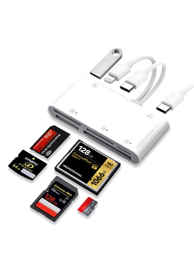 Akino Dslr Camera High Speed Cf Card Reader Tf Memory Card Microsd Multi-function Three-in-one Mobile Phone Adapter - Image 1