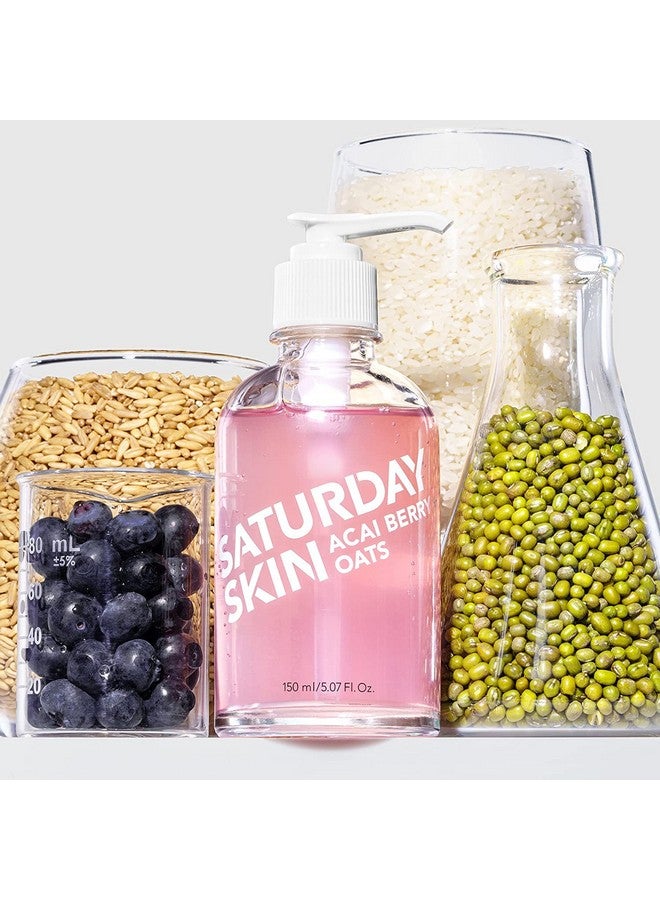 ساتارداي سكين جل منظف لطيف لترطيب البشرة، مزيل مكياج، غسول للوجه للبشرة الحساسة، مضاد للأكسدة، فيتامينات، مُفتح، مُنعم | منتجات العناية بالبشرة الكورية، CICA، شوفان توت الآساي - Image 2