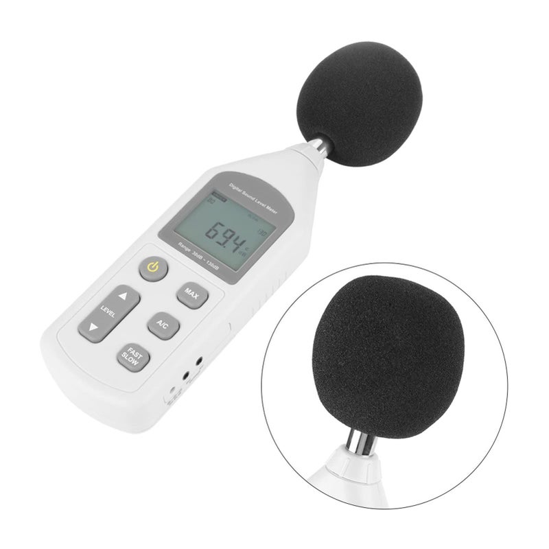 Digital Sound Level Meter With Sponge Ball 30 130dBA Range LCD Display Noise Analyzer - Image 4