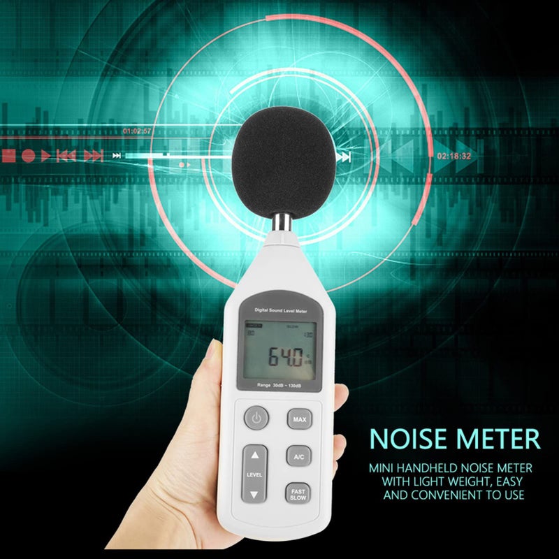 Digital Sound Level Meter With Sponge Ball 30 130dBA Range LCD Display Noise Analyzer - Image 5