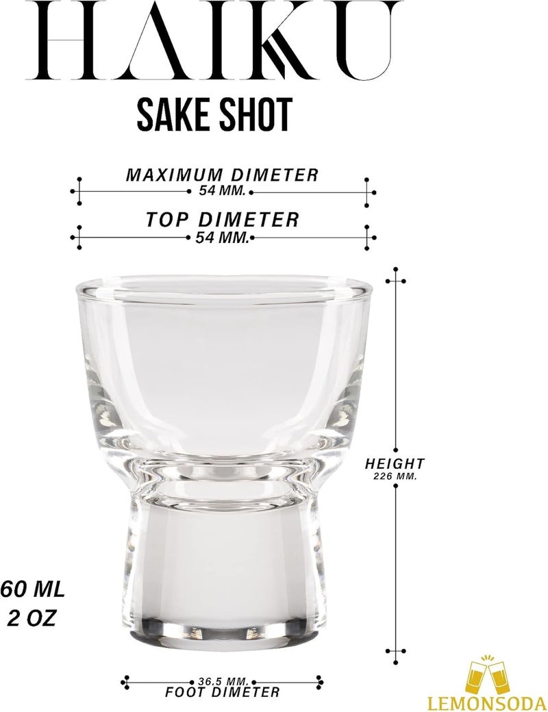 LEMONSODA Clear Shot Glass Set - Heavy Base Haiku Sake Shot Glasses for Whiskey, Tequila, Vodka, Espresso, Spirits & Liquor - Perfect for Tastings, Parties, Bars, Housewarming Gift (Set of 6) - Image 5